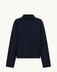 Camilla and Marc Moreno Long Sleeve Polo in Navy