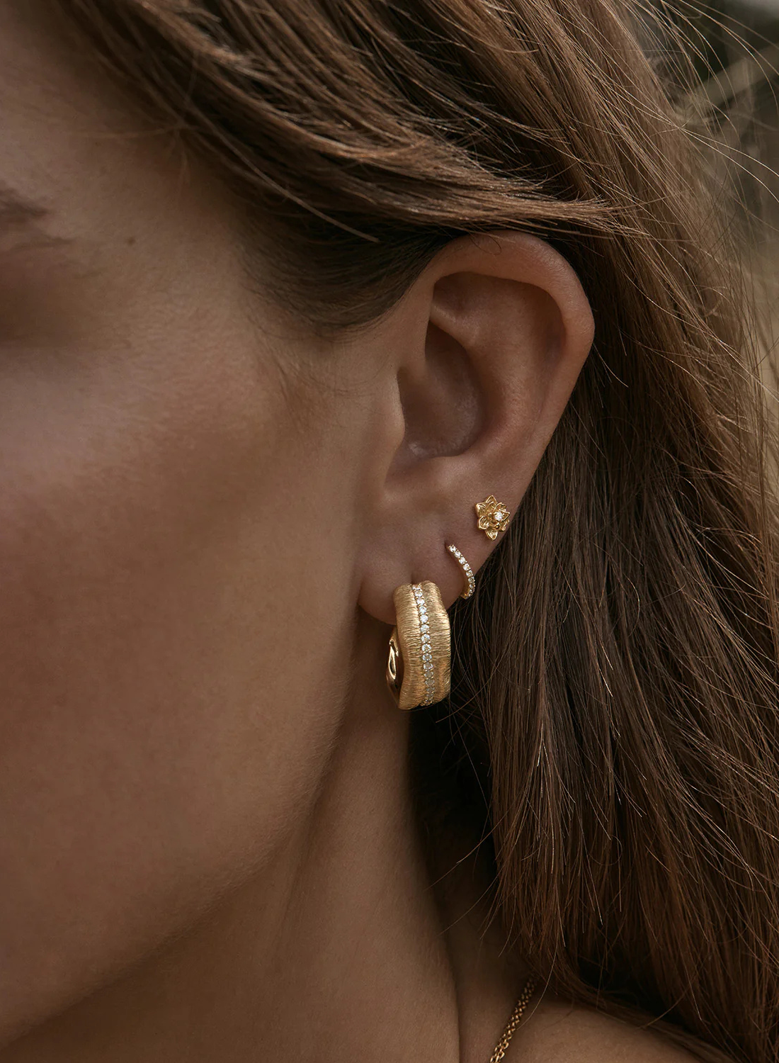 By Charlotte Bloom Within Lotus Stud Earrings in GOLD