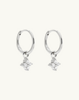 By Charlotte Crystal Bloom Stud Hoop Earrings in SILVER