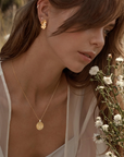 By Charlotte Serene Lotus Statement Earrings in GOLD