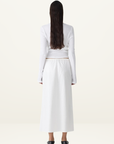 Bassike Crushed Cotton Minimal Skirt in Natural