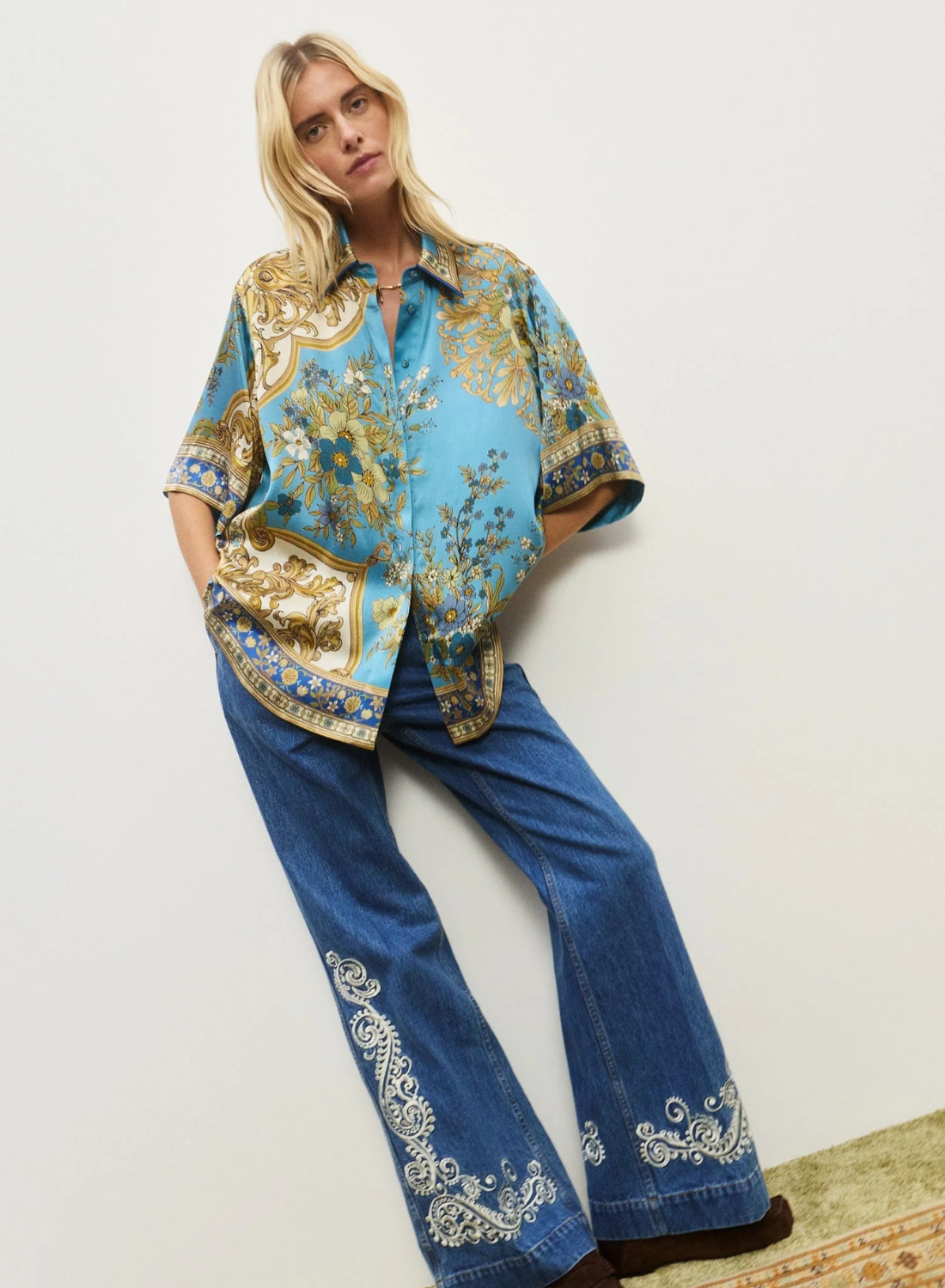 Alemais Cassie Silk Shirt in MULTI