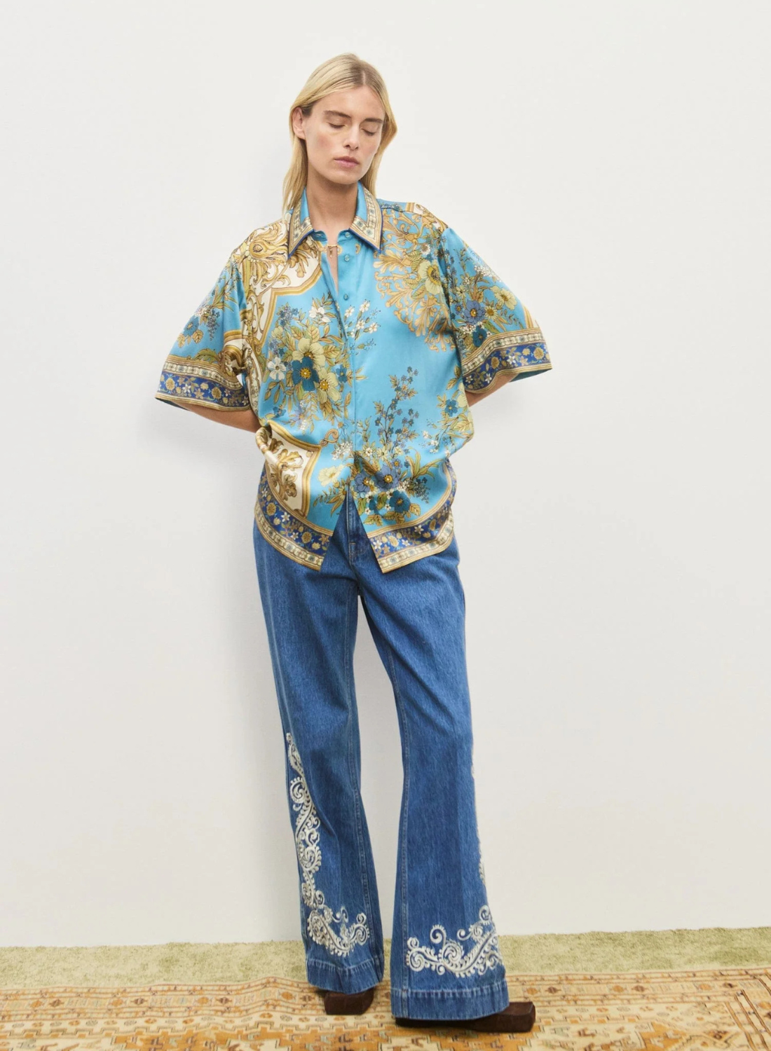 Alemais Cassie Silk Shirt in MULTI