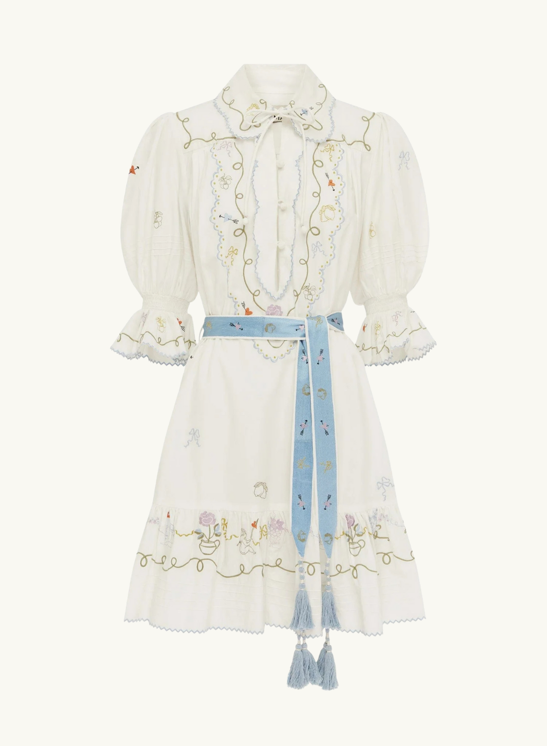Alemais Giulia Embroidered Mini Dress in MULTI