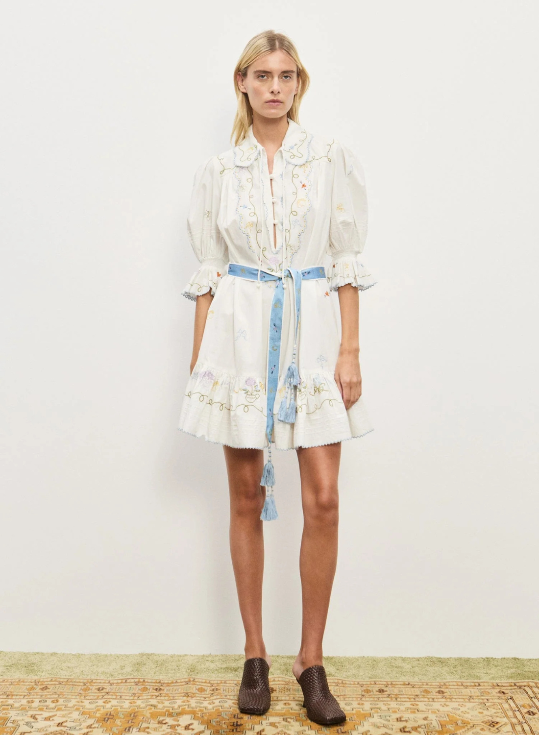 Alemais Giulia Embroidered Mini Dress in MULTI