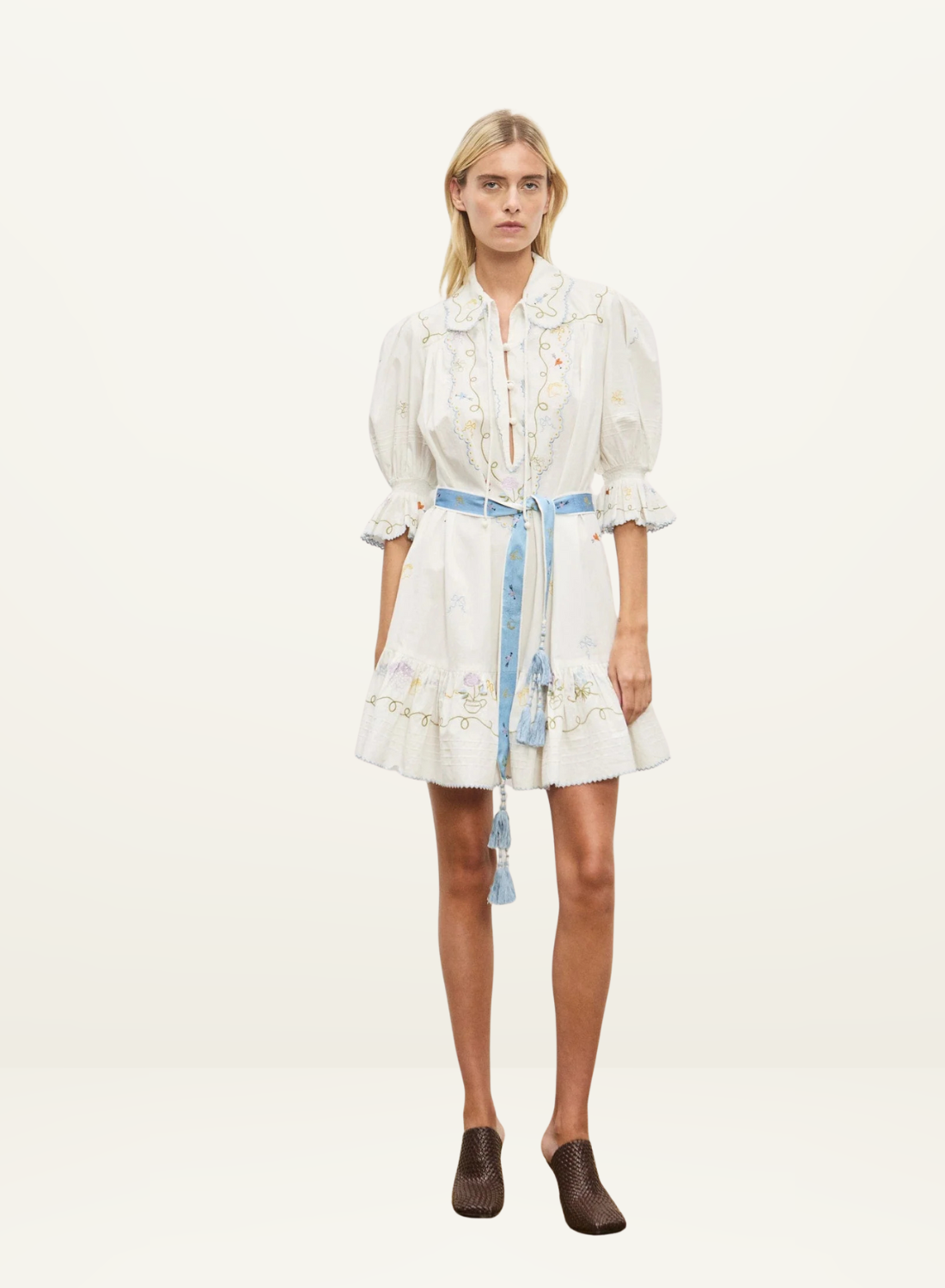 Alemais Giulia Embroidered Mini Dress in MULTI