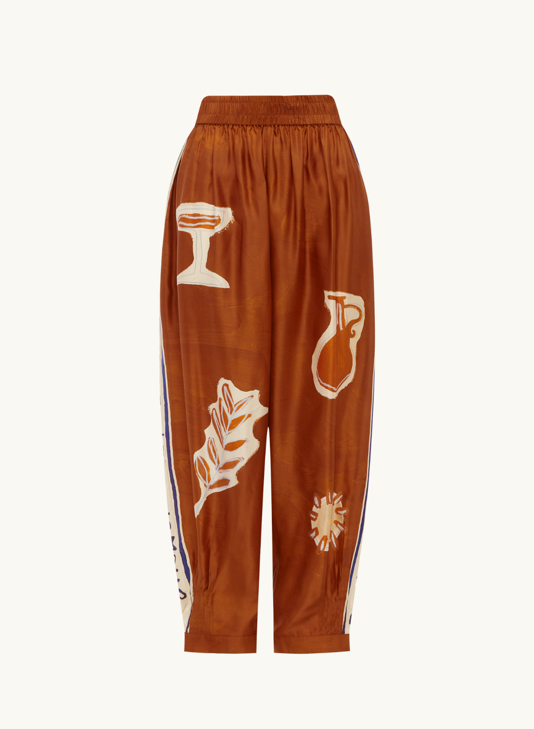 Alemais Soleil D'Amour Silk Tapered Pant in RUST
