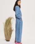 Alemais Stephi Cocoon Leg Denim Jean in LIGHT INIDGO // PRE-ORDER DELIVERY EARLY to MID MAY