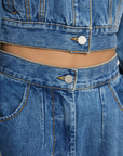Alemais Stephi Cocoon Leg Denim Jean in LIGHT INIDGO // PRE-ORDER DELIVERY EARLY to MID MAY