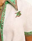 Alemais Wanda Embroidered ShirtDress in IVORY