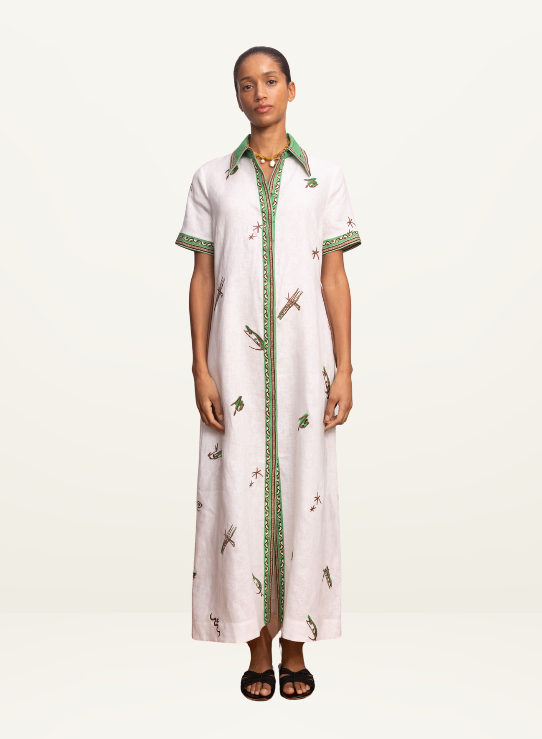 Alemais Wanda Embroidered ShirtDress in IVORY – Frolic Girls
