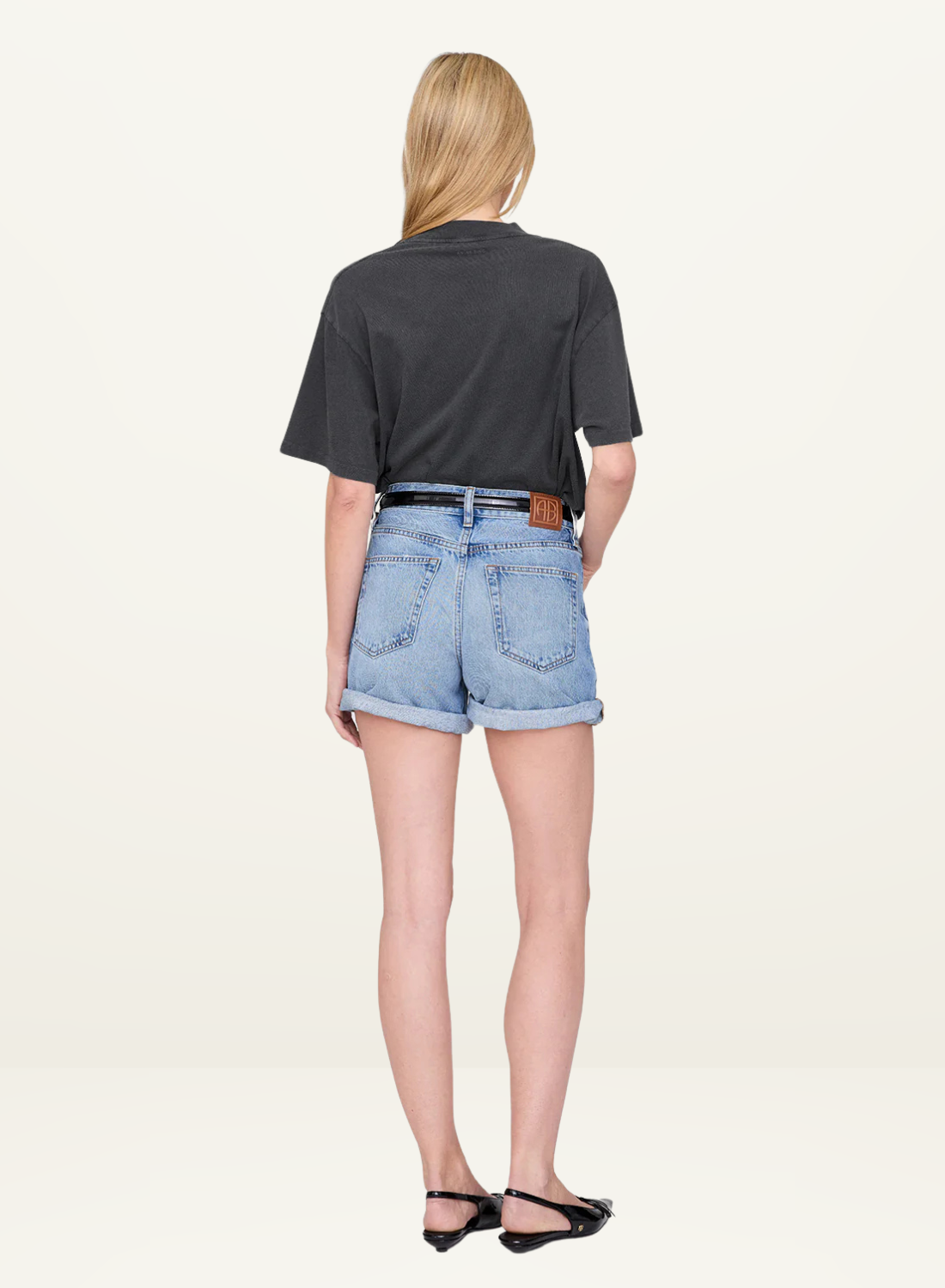 Anine Bing Ashton Tee Concert in WASHED BLACK
