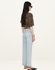Anine Bing Avi Tee in LEOPARD BLACK & BROWN