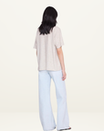Anine Bing Cade Tee in Washed White Leopard