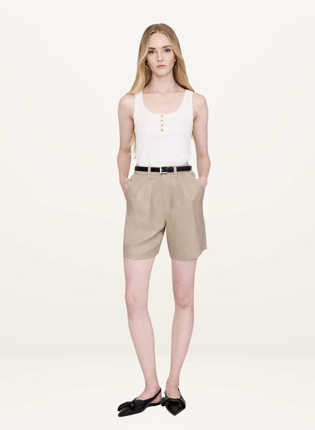 Anine Bing Carrie Short in OATMEAL
