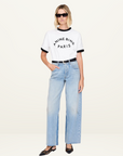 Anine Bing Jaylin Tee Paris in Ivory
