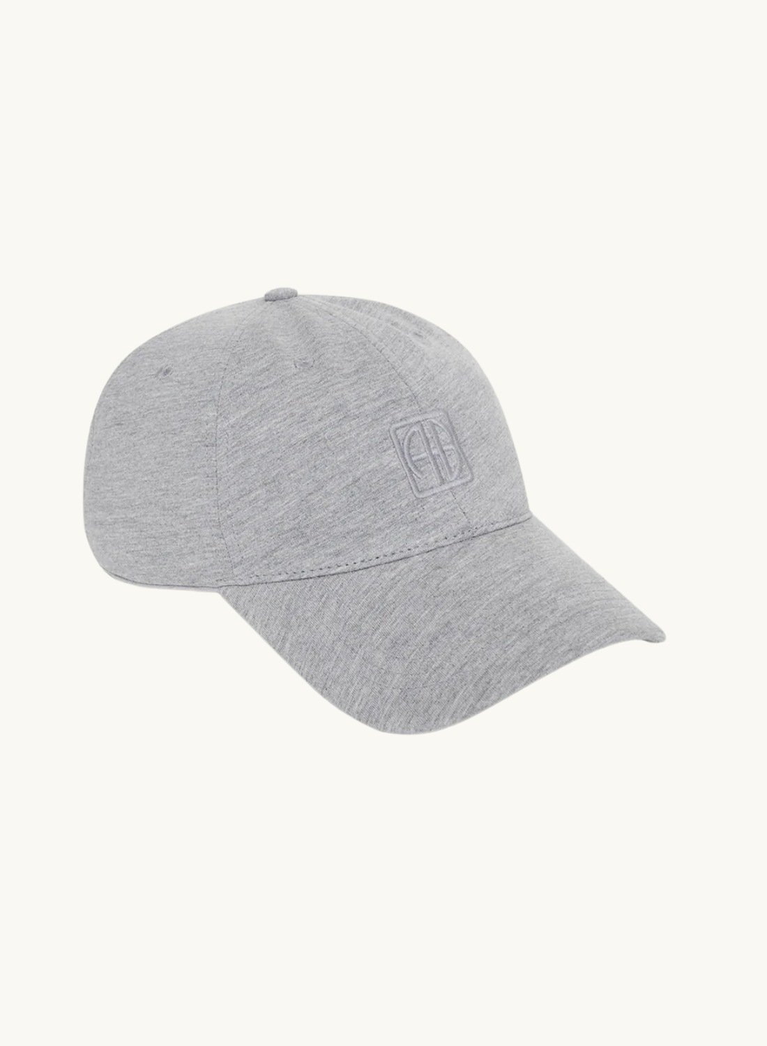 Anine Bing Jeremy Baseball Cap FRAMED MONOGRAM HEATHER GREY