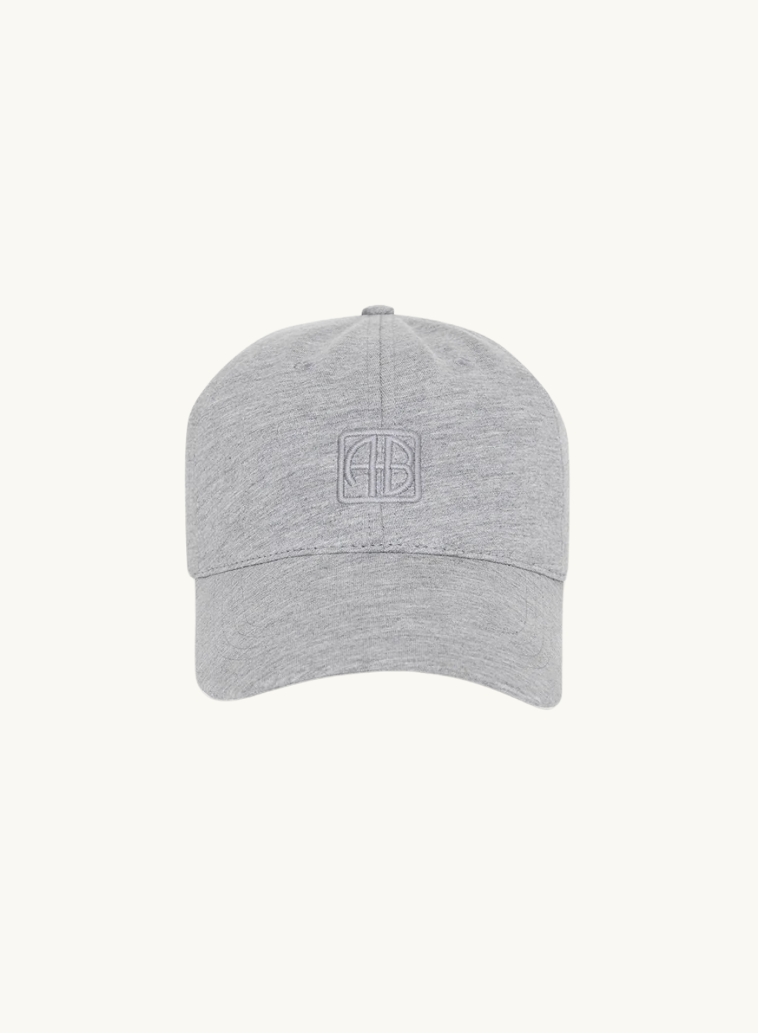 Anine Bing Jeremy Baseball Cap FRAMED MONOGRAM HEATHER GREY