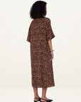 Anine Bing Julia Dress in LEOPARD BLACK & BROWN