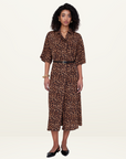 Anine Bing Julia Dress in LEOPARD BLACK & BROWN