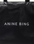 Anine Bing Leo Coated Canvas Tote Bag in Black