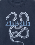 Anine Bing Lili Snake Tee in Washed Black