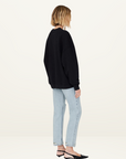Anine Bing Miles Letterman Sweatshirt in BLACK