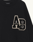 Anine Bing Miles Letterman Sweatshirt in BLACK