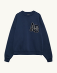 Anine Bing Miles Oversized Letterman Sweatshirt in WASHED NAVY