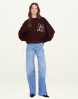 Anine Bing Miles Sweateshirt Letterman in FIG