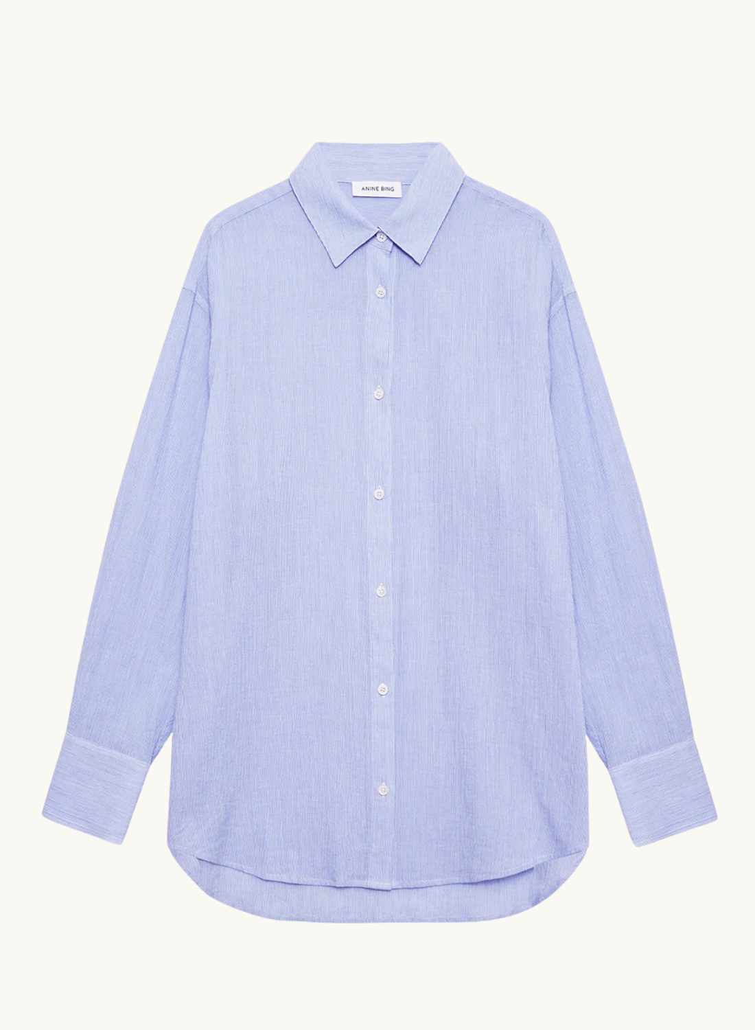 Anine Bing Plaza Shirt in Blue and White Mini Stripe
