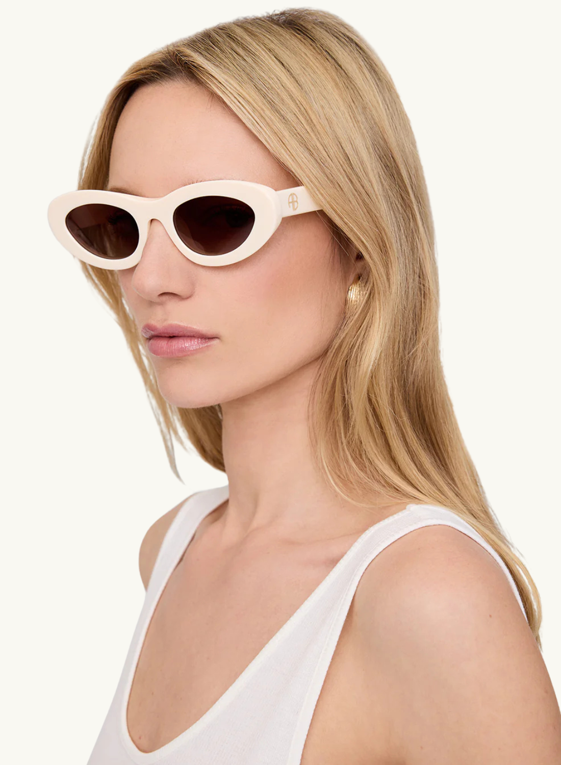 Anine Bing Roma Sunglasses in BONE