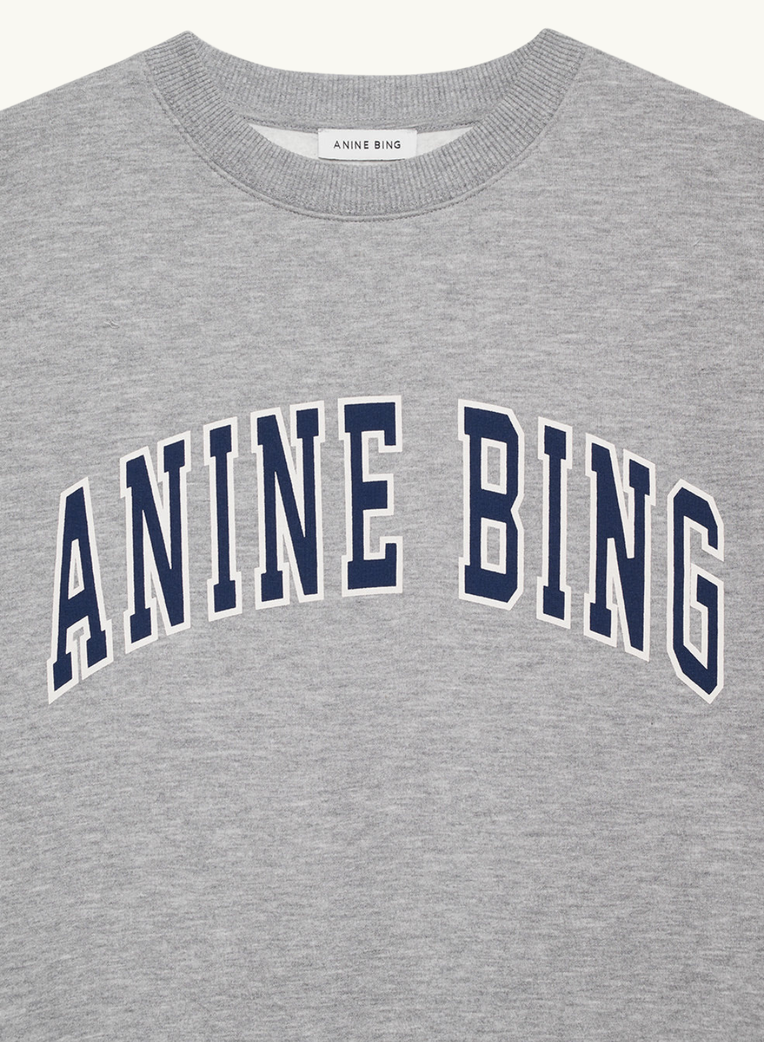Anine Bing Spencer Sweatshirt in Heather Grey with Navy