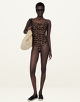 Anine Bing Vesta One Piece in LEOPARD BLACK & BROWN