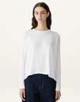 Bassike Circle L/S T-Shirt in WHITE