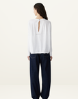 Bassike Circle L/S T-Shirt in WHITE