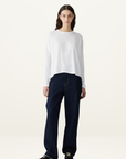Bassike Circle L/S T-Shirt in WHITE