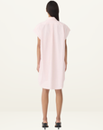 Bassike Crushed Cotton Sleeveless Dress in Powder Pink