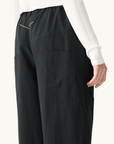 Bassike Crushed Cotton Summer Pant in Black