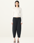 Bassike Crushed Cotton Summer Pant in Black