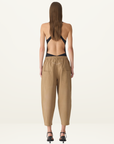 Bassike Crushed Cotton Summer Pant in Dark Tan