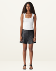 Bassike Low Scooped Rib Tank in White