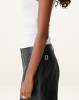 Bassike Low Scooped Rib Tank in White