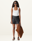 Bassike Low Scooped Rib Tank in White