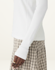 Bassike Sheer Rib L/S T-Shirt in White