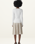 Bassike Sheer Rib L/S T-Shirt in White
