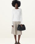 Bassike Sheer Rib L/S T-Shirt in White