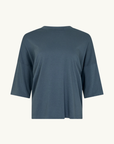 Bassike Slouch Side Step T-Shirt in Steel Blue