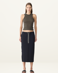 Bassike Stretch Twill Minimal Skirt in Black