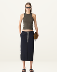 Bassike Stretch Twill Minimal Skirt in Black